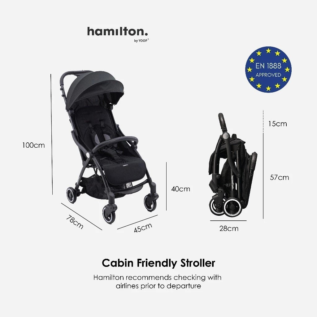 Hamilton X1 Lite Stroller | MagicFold™, Nyaman & Praktis | Kereta Dorong Bayi