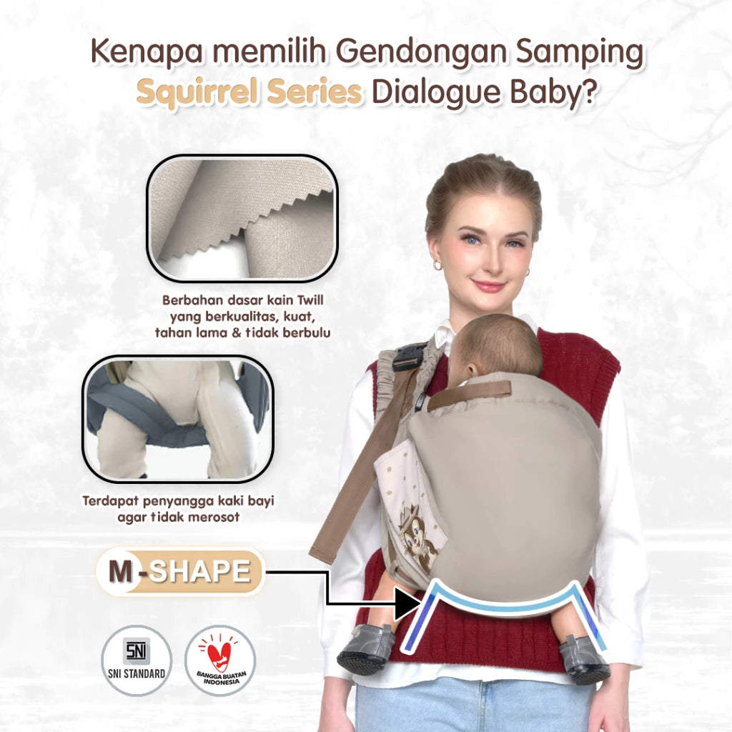 DIALOGUE BABY Gendongan Samping M-Shape 4IN1 Squirrel Series DGG4338 - Gendongan Bayi