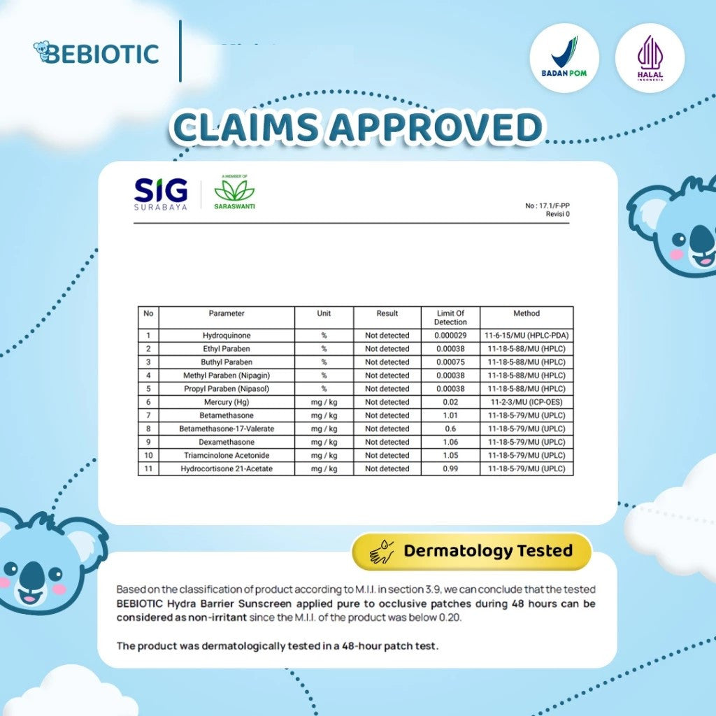 Bebiotic Hydra Barrier Sunscreen Bayi SPF 50 PA++++ 45ml - Paraben-free