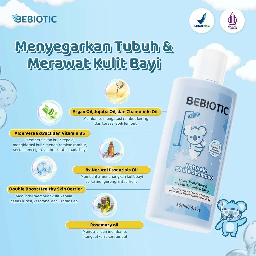 Bebiotic Naturale Shine Shampoo 150ml - No SLS & Paraben