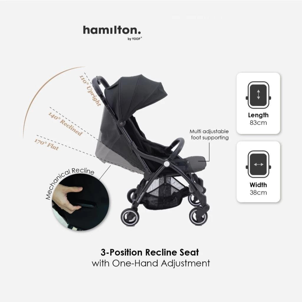 Hamilton X1 Lite Stroller | MagicFold™, Nyaman & Praktis | Kereta Dorong Bayi