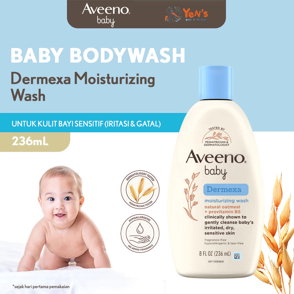 AVEENO Baby Dermexa Moisturizing Wash 236 ml / Sabun Mandi Bayi Melembapkan Kulit Kering & Sensitif