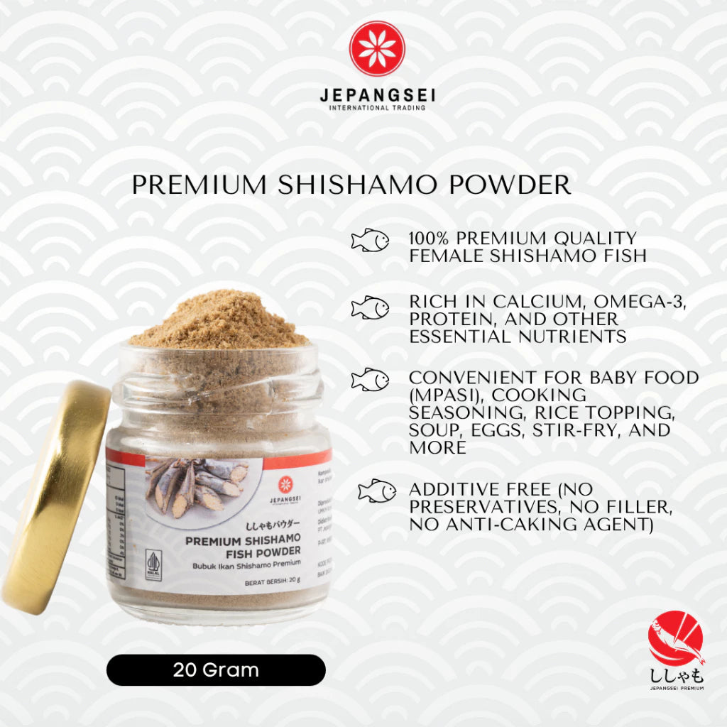 JEPANGSEI PREMIUM Shishamo Fish Powder 20g / 100g Bubuk Ikan Shishamo MPASI HALAL