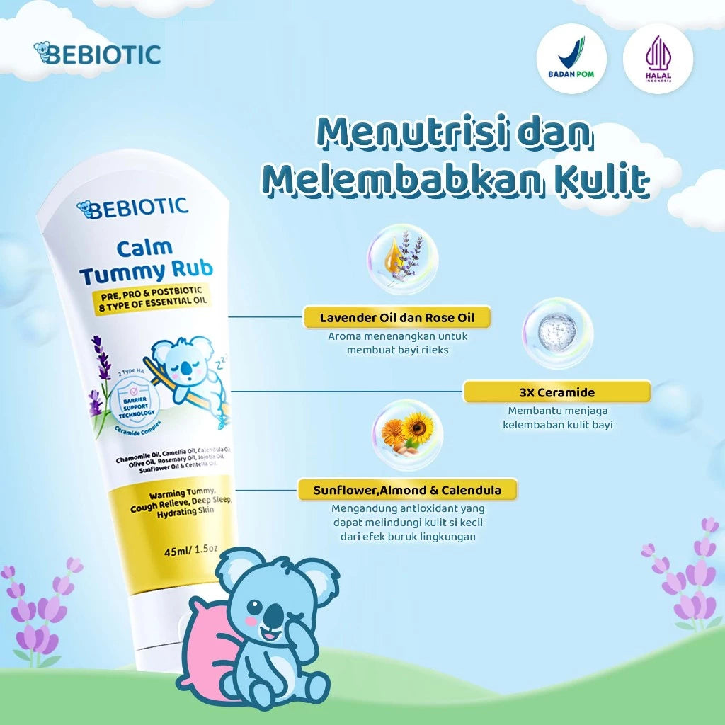 Bebiotic Calm Tummy Rub 45ml - Diformulasikan dengan 8 natural oil