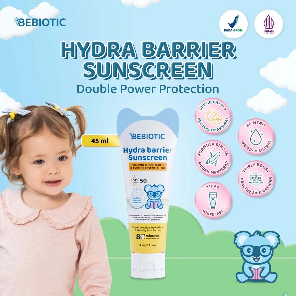 Bebiotic Hydra Barrier Sunscreen Bayi SPF 50 PA++++ 45ml - Paraben-free