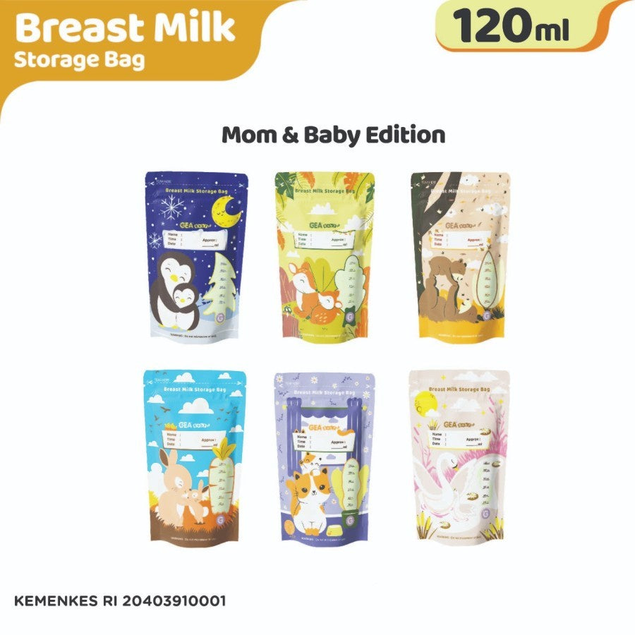 GEABABY Breast Milk Storage Bag 120ml Mom & Baby Edition - kantong asi