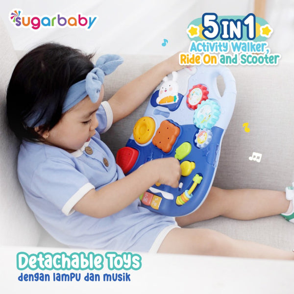 SUGARBABY 5in1 Activity Walker, Ride-On and Scooter/Push walker