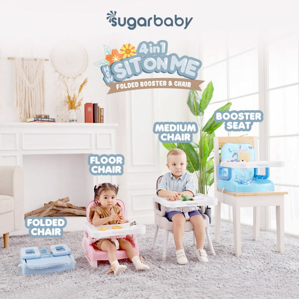 SUGARBABY 4in1 SitOnMe Folded Booster Seat & Chair / Kursi Makan Bayi