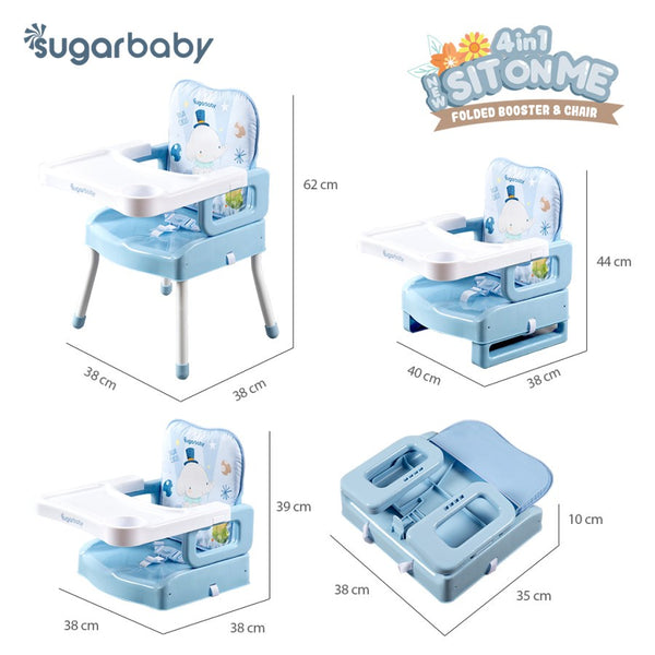 SUGARBABY 4in1 SitOnMe Folded Booster Seat & Chair / Kursi Makan Bayi