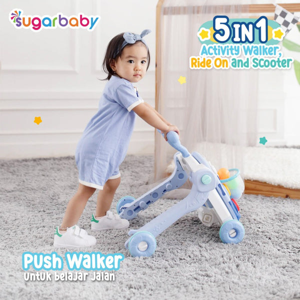 SUGARBABY 5in1 Activity Walker, Ride-On and Scooter/Push walker