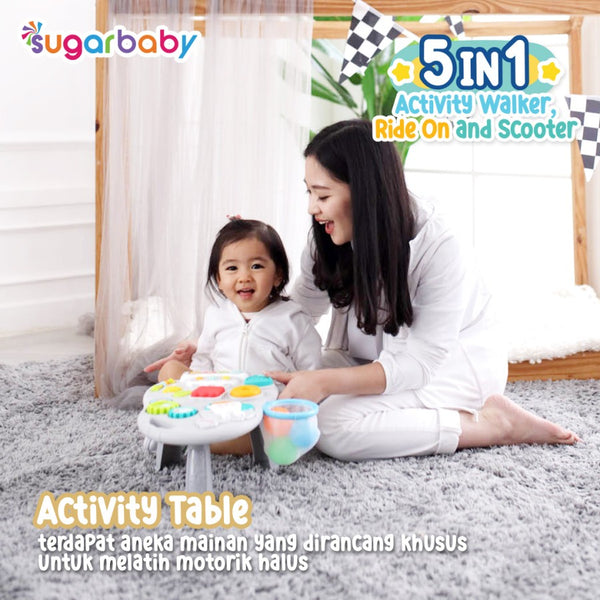 SUGARBABY 5in1 Activity Walker, Ride-On and Scooter/Push walker