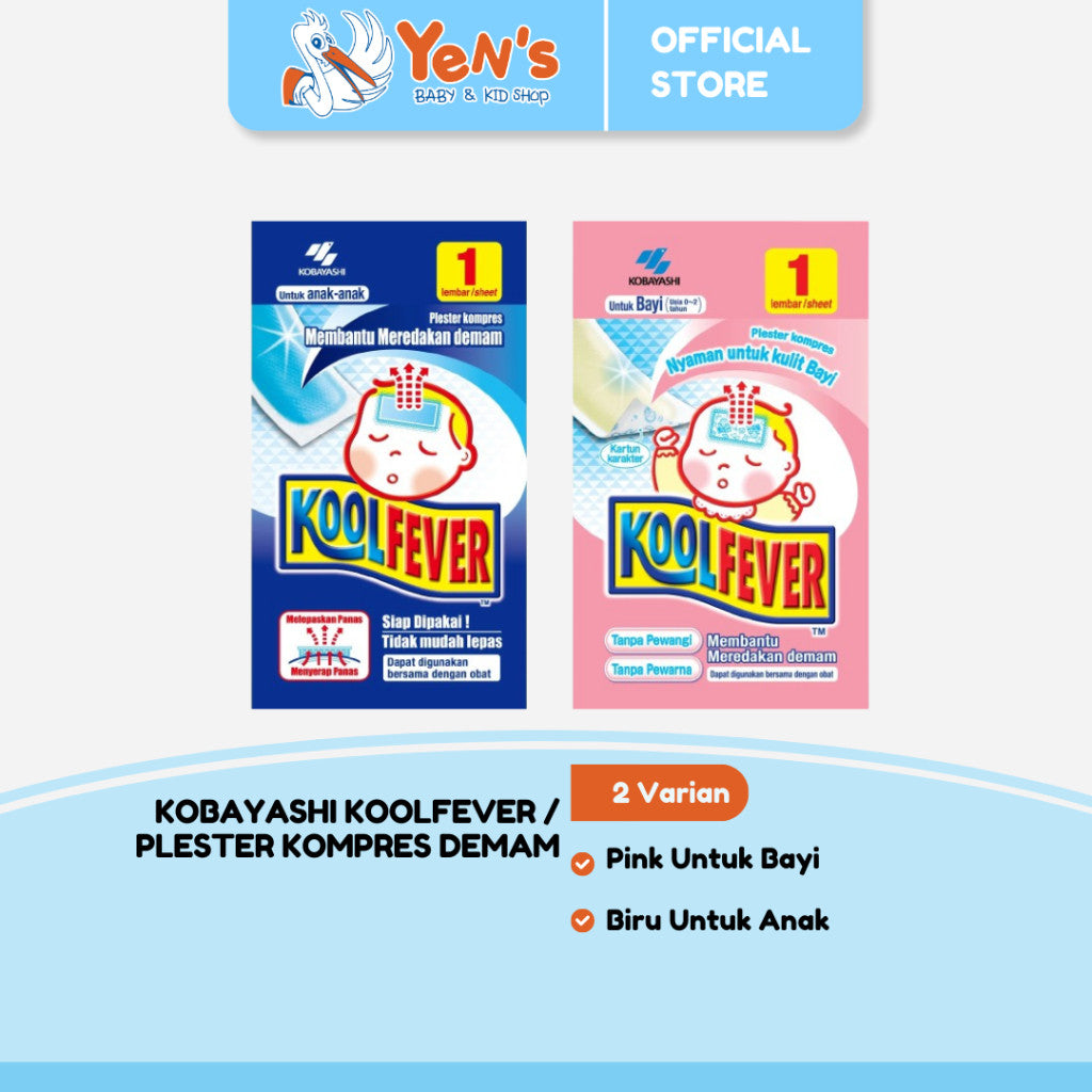 Kobayashi KoolFever | Plester Kompres Demam untuk Anak-anak & Bayi - 1 Lembar