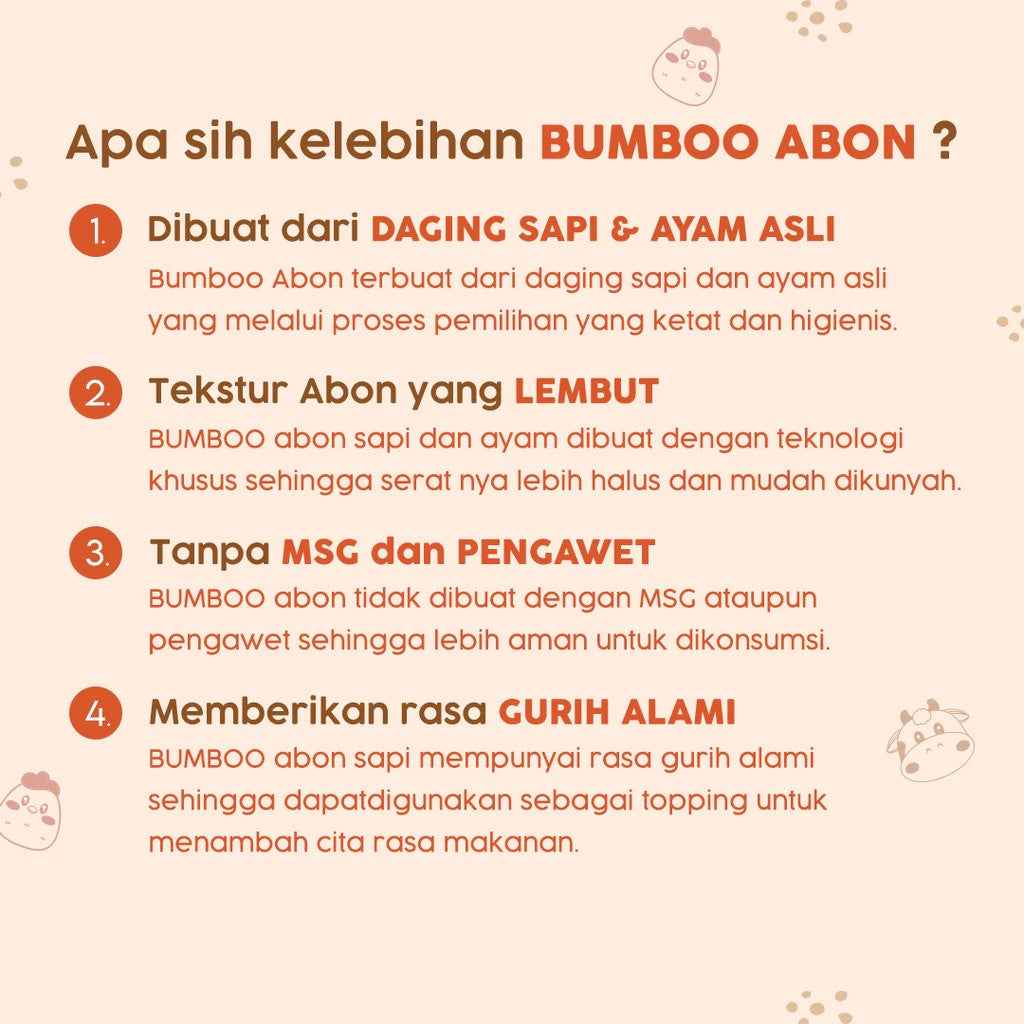 BUMBOO Abon Asli 100gr - Tekstur Lembut MPASI Si Kecil - Sumber Protein - Tanpa MSG - Tanpa Pengawet
