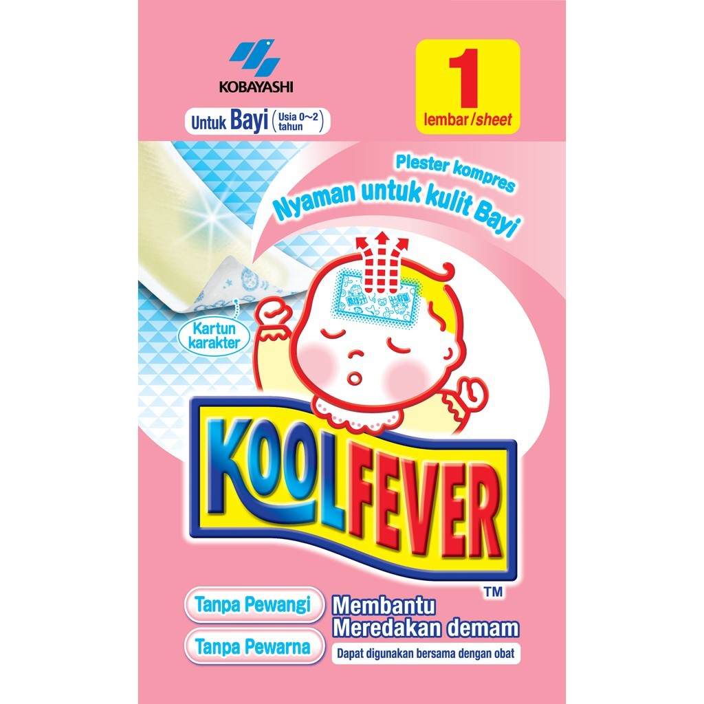 Kobayashi KoolFever | Plester Kompres Demam untuk Anak-anak & Bayi - 1 Lembar