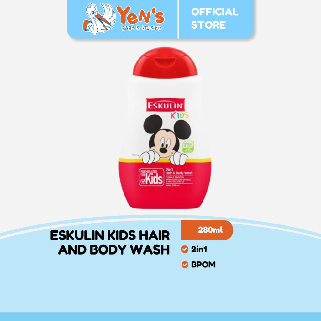Eskulin Kids Hair and Body Wash Clean and Smooth 280ml antibacterial