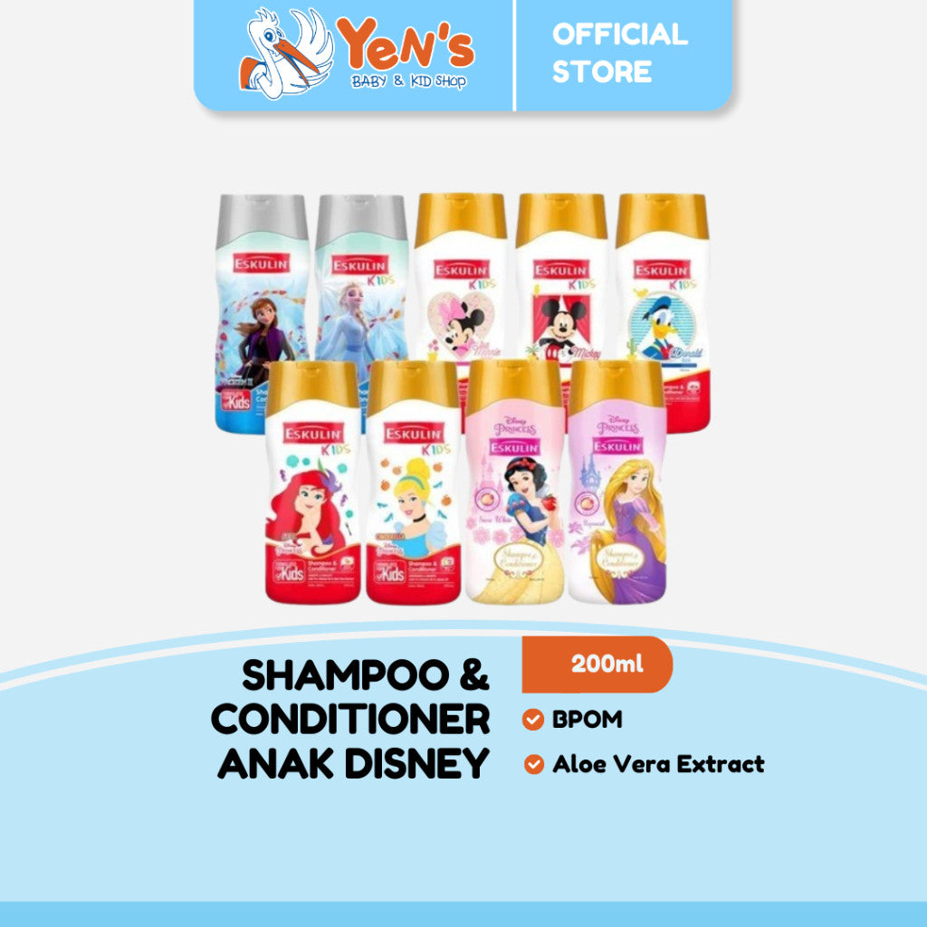 Eskulin Kids Shampoo Conditioner 100ml, 200ml / Shampoo & Conditioner Anak Disney