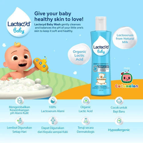 Lactacyd Baby Gentle Care 2in1 Body Wash and Hair Shampoo 60mL