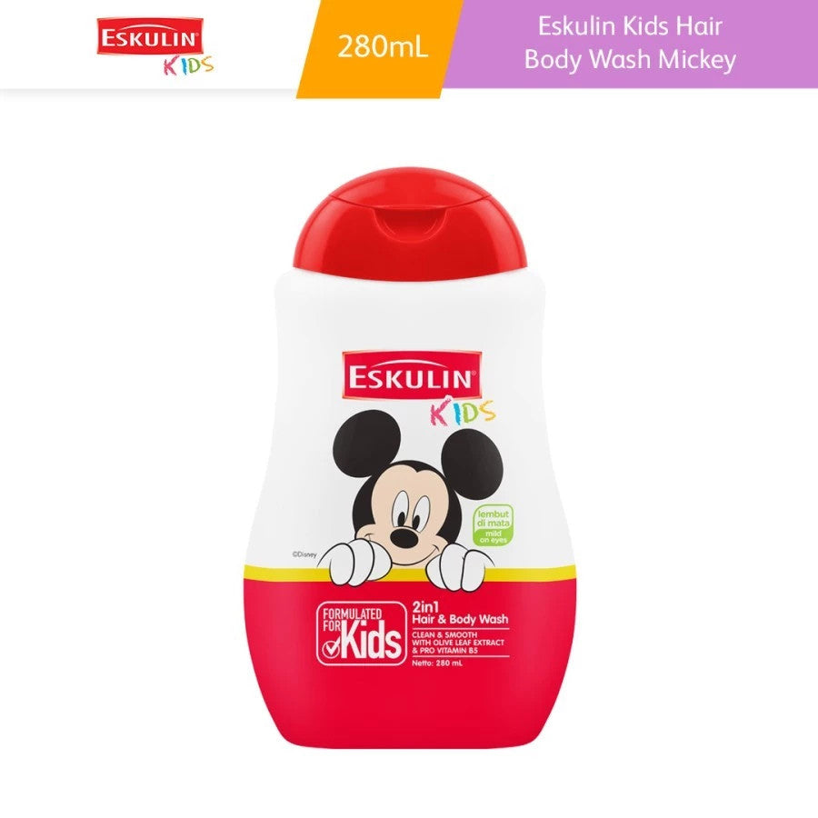 Eskulin Kids Hair and Body Wash Clean and Smooth 280ml antibacterial
