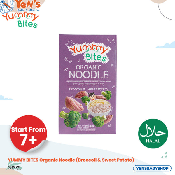 Yummy Bites Organic Noodle 80gr Halal /  Sumber Omega 3 & Omega 6
