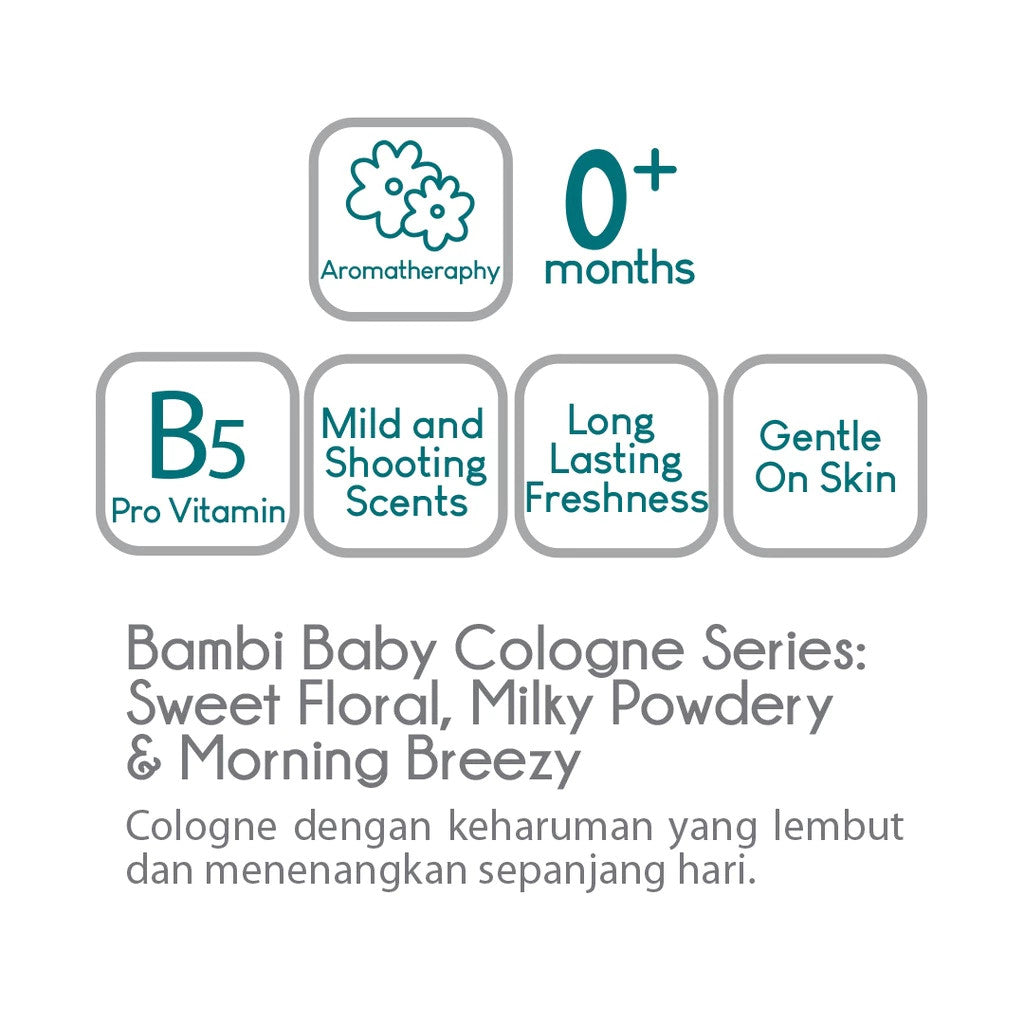Bambi Baby Cologne 100ml - Parfum Bayi Kulit Normal - Sensitif
