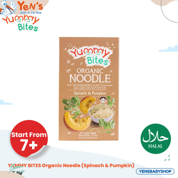 Yummy Bites Organic Noodle 80gr Halal /  Sumber Omega 3 & Omega 6
