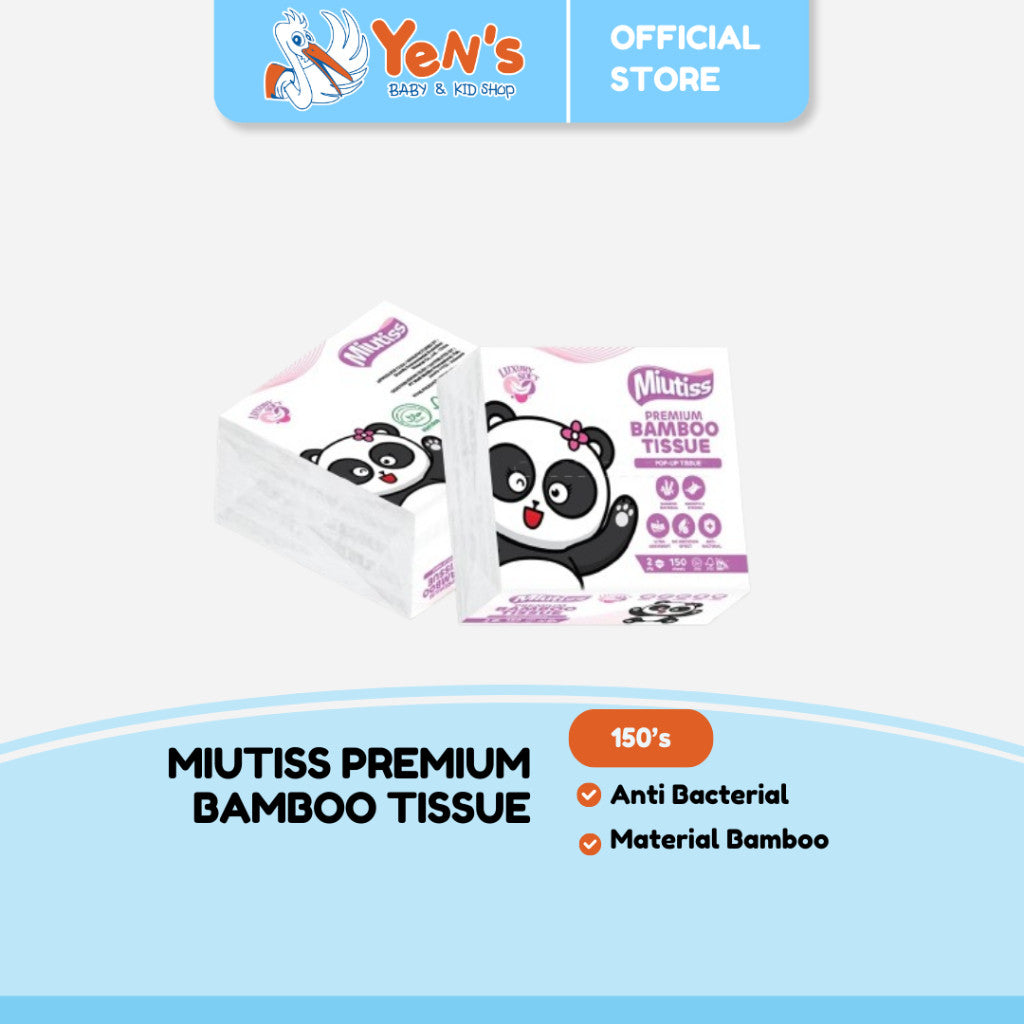 MIUTISS Premium Bamboo Tissue - Pop-Up Tissue 150’sheets (1pcs)
