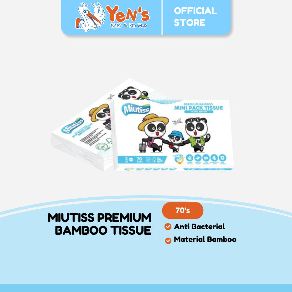 MIUTISS Premium Bamboo Mini Pack Tissue - Travel Edition 70’sheets ( 1 pcs)
