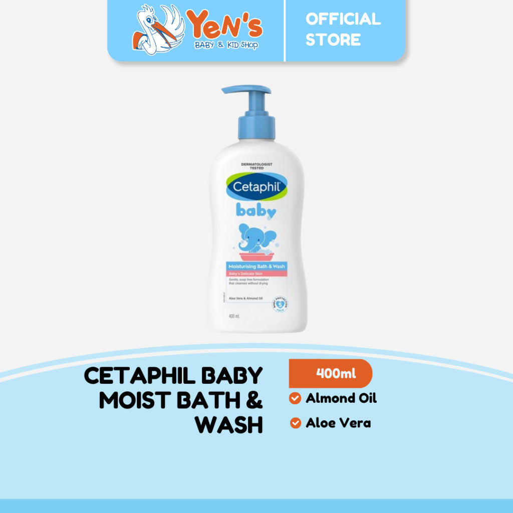 Cetaphil Baby Moist Bath & Wash 400ml Perawatan Sabun Mandi dan Shampo