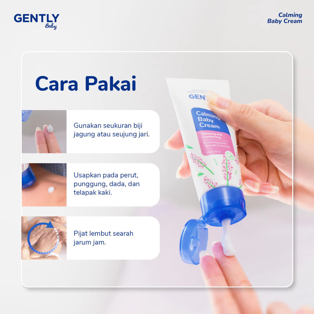GENTLY Calming Baby Cream 20 gr / 50 gr - Perlengkapan Bayi Newborn Nyaman untuk si Kecil
