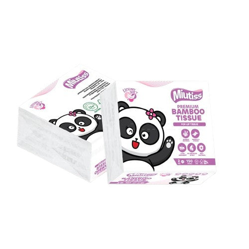 MIUTISS Premium Bamboo Tissue - Pop-Up Tissue 150’sheets (1pcs)