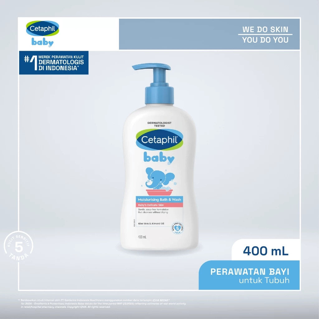 Cetaphil Baby Moist Bath & Wash 400ml Perawatan Sabun Mandi dan Shampo