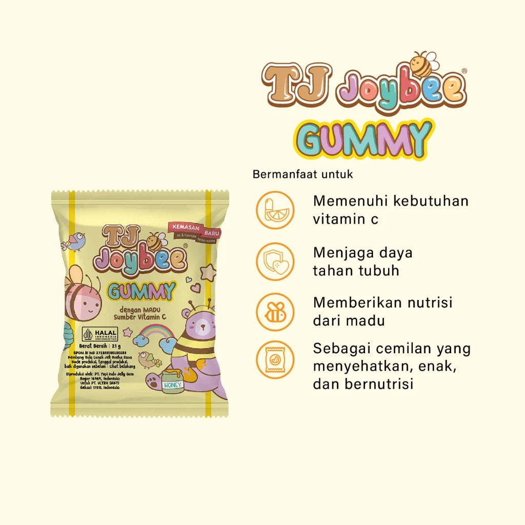 TJ Joybee Gummy 1 Sachet 21gr - Sumber Vit. C & Nutrisi Anak HALAL