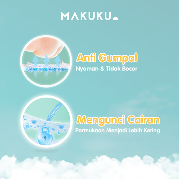 MAKUKU Comfort Fit M42 L40 XL38 Jumbo Pants SAP Diapers | Popok Bayi Tipis Extra Dry Anti Gumpal Mengunci Cairan Cepat
