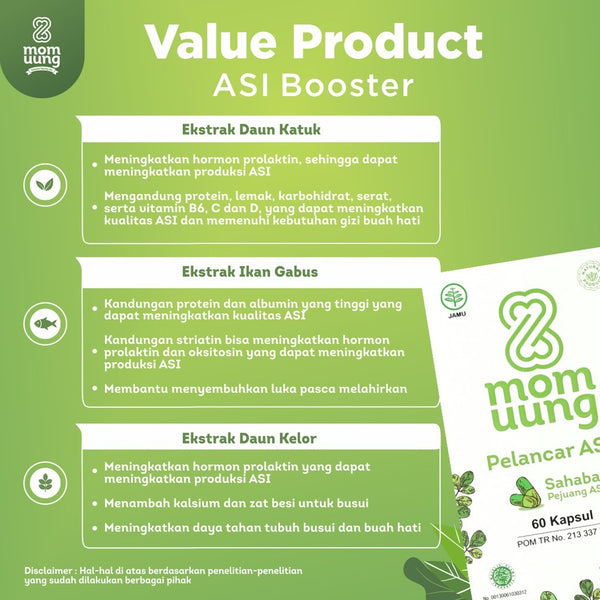 MOM UUNG 60 kapsul | Asi Booster Kelorcap Pelancar Asi Ibu