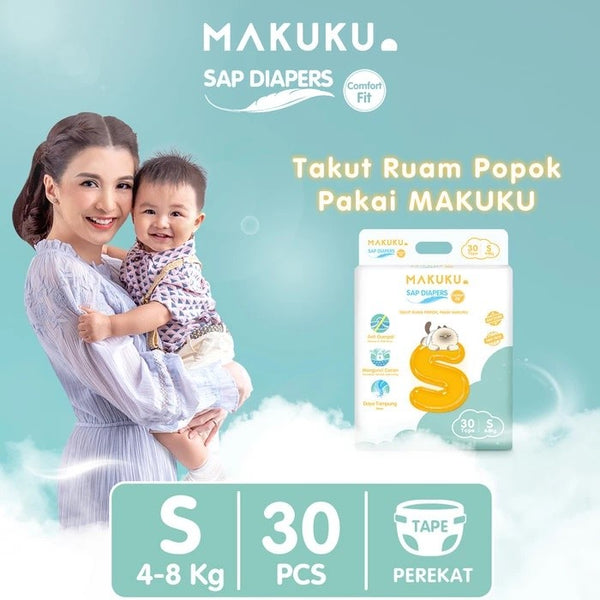 MAKUKU Comfort Fit NB S M L XL XXL SAP Diapers | Popok Bayi Anti Gumpal Extra Dry
