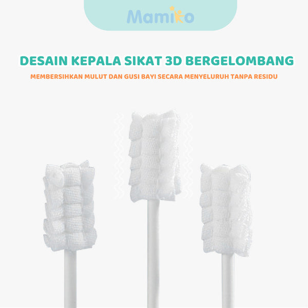 Mamiko Baby Oral Cleaner - Pembersih Mulut Bayi New Born Isi 30 PCS - Aman Digunakan Untuk Bayi 0-3 Tahun