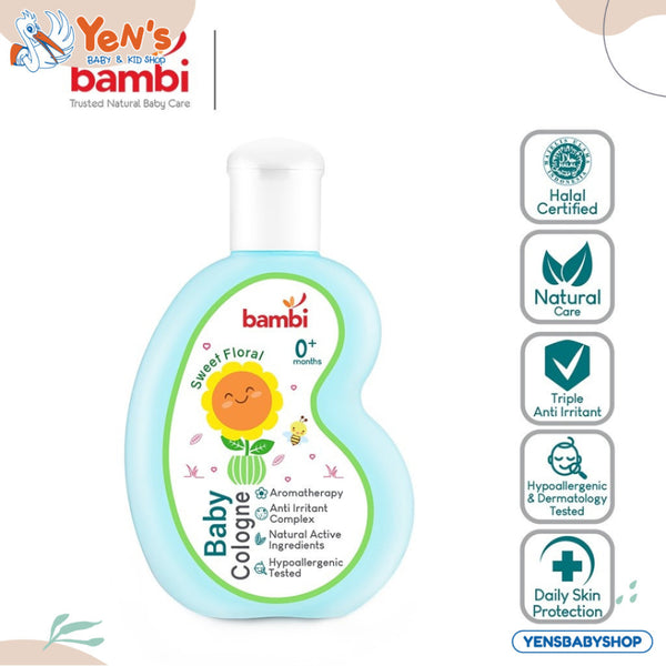 Bambi Baby Cologne 100ml Parfum Bayi Kulit Normal - Sensitif