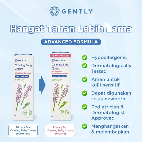 GENTLY Calming Baby Cream 20 gr / Krim Penghangat dan Pereda Kolik Bayi