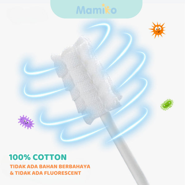 Mamiko Baby Oral Cleaner - Pembersih Mulut Bayi New Born Isi 30 PCS - Aman Digunakan Untuk Bayi 0-3 Tahun