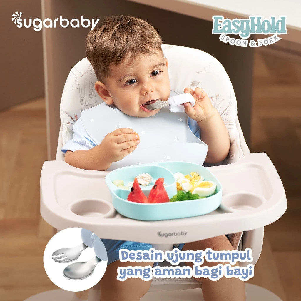 Sugarbaby Easy Hold Spoon & Fork / Sendok MPASI / Sendok Training Makan Bayi BPA FREE