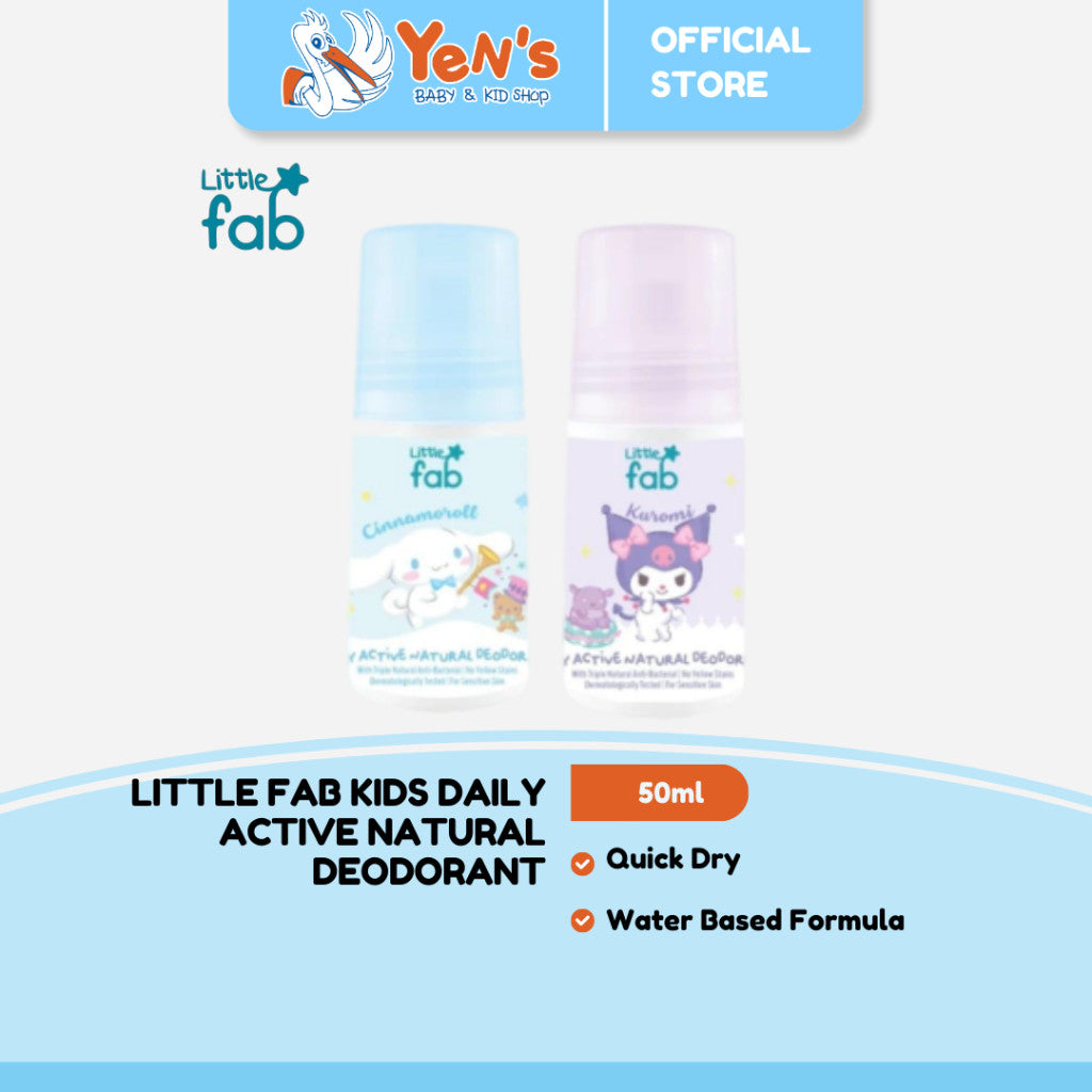 Little Fab Kids - Daily Active Natural Deodorant 50ml - Limited Edition Kuromi & Cinnamoroll
