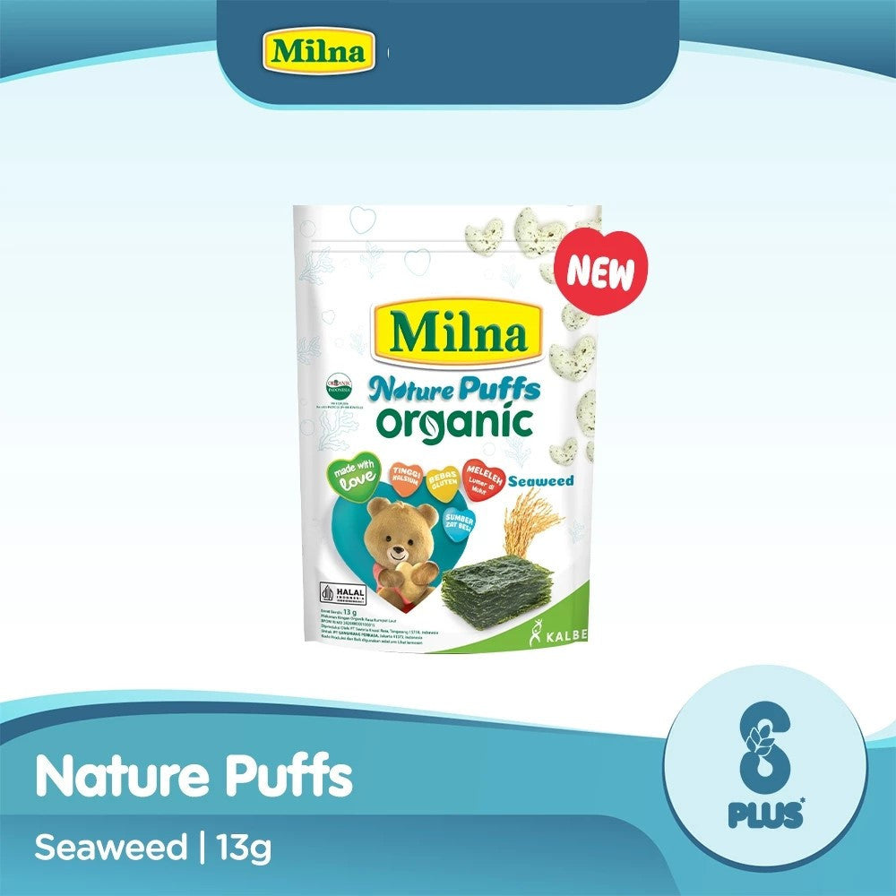 Milna Organic Nature Puffs - Camilan Bayi Bebas Gluten & Tinggi Kalsium