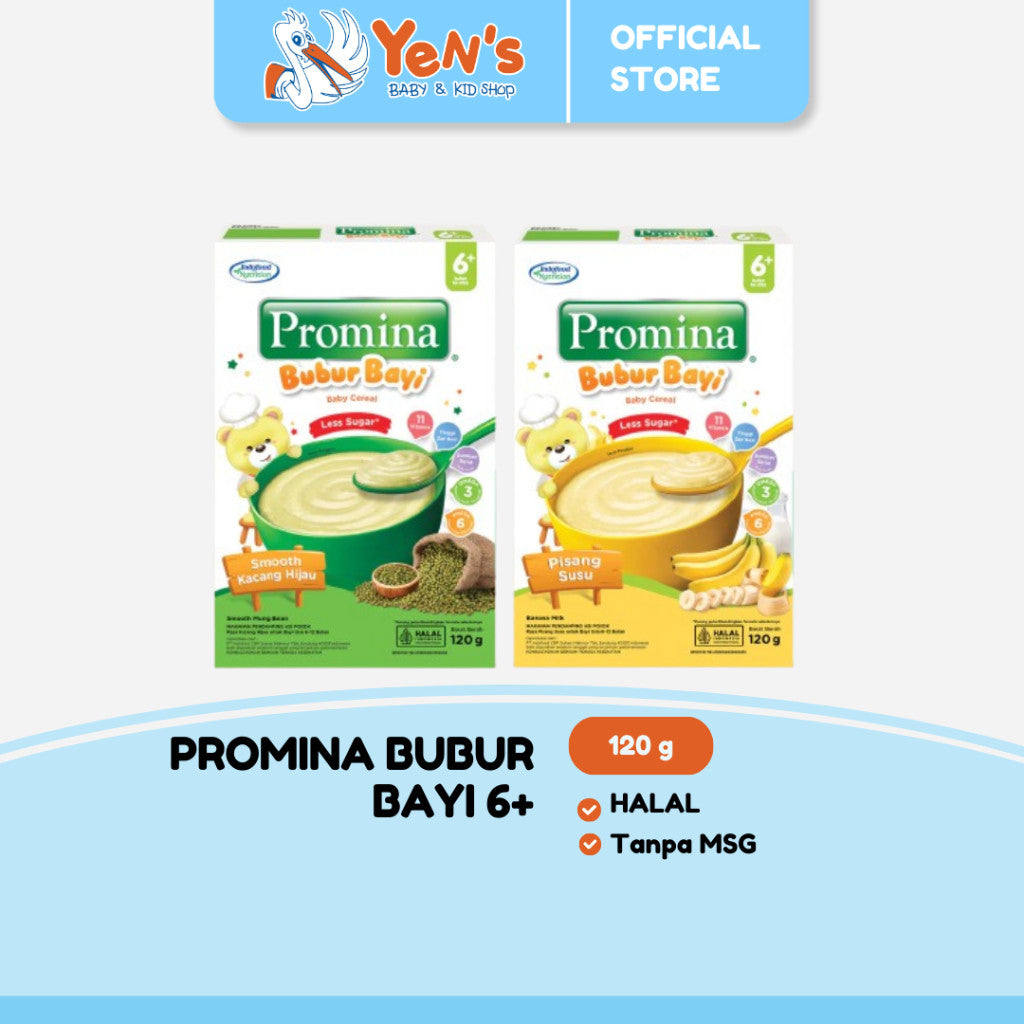Promina Bubur Bayi 6+ Smooth Kacang Hijau Box 120 g / Promina Bubur Bayi 6+ Banana Milk Box 120 g