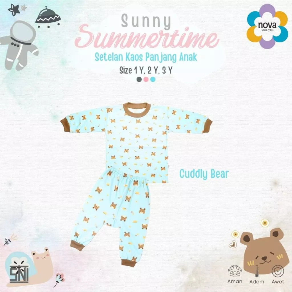 NOVA Sunny Summertime Series - Setelan Anak Kaos Panjang Anak 1-3 Tahun (1 Stel)