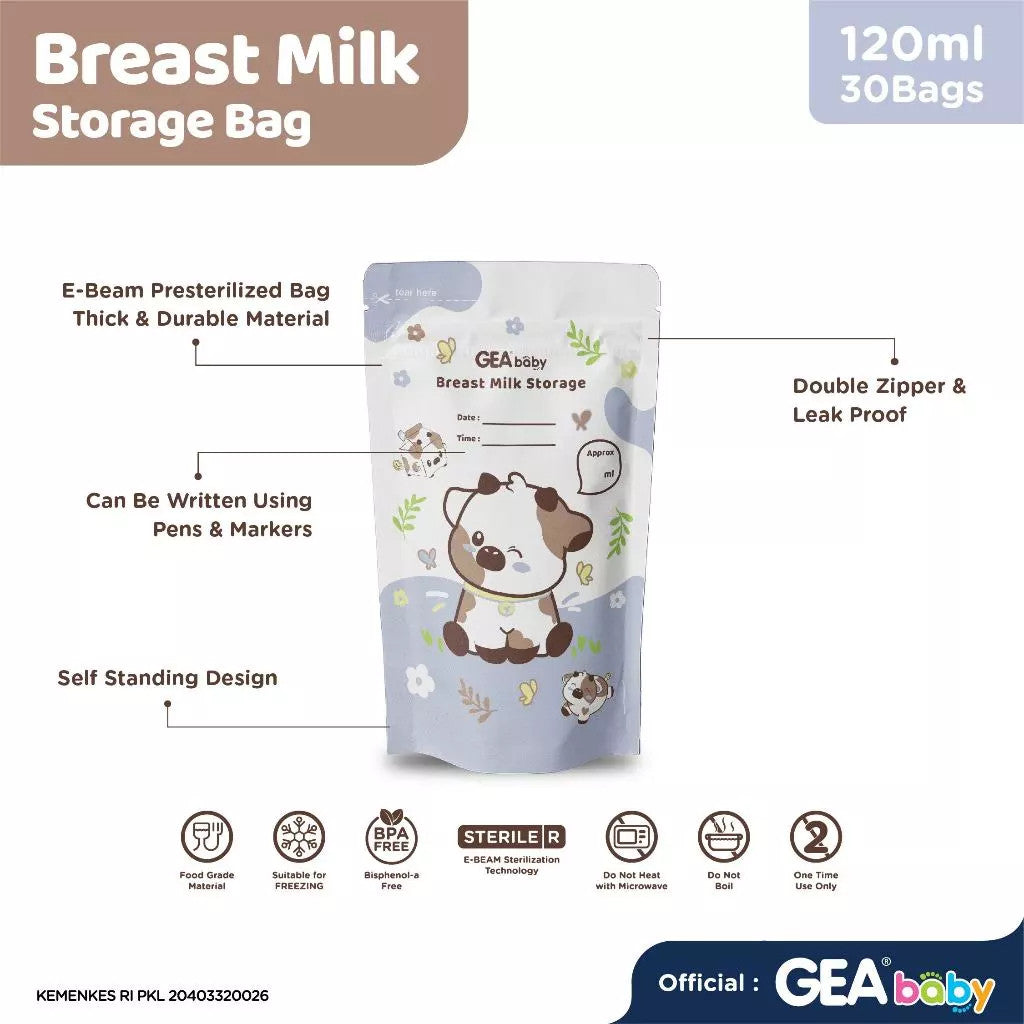 GEA Baby premium breast milk storage bag 120ml  / Kantong Asi Pouch Farmdale Edition
