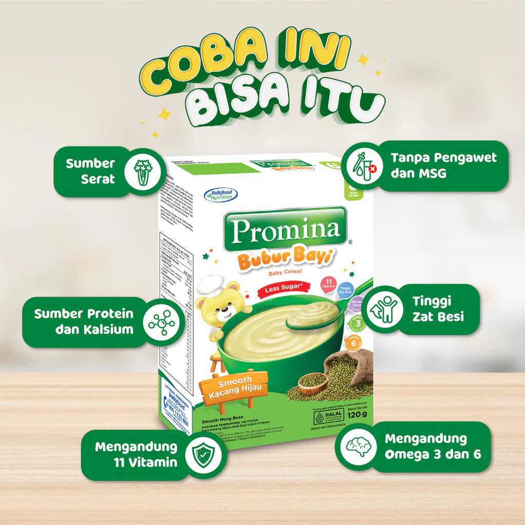 Promina Bubur Bayi 6+ Smooth Kacang Hijau Box 120 g / Promina Bubur Bayi 6+ Banana Milk Box 120 g