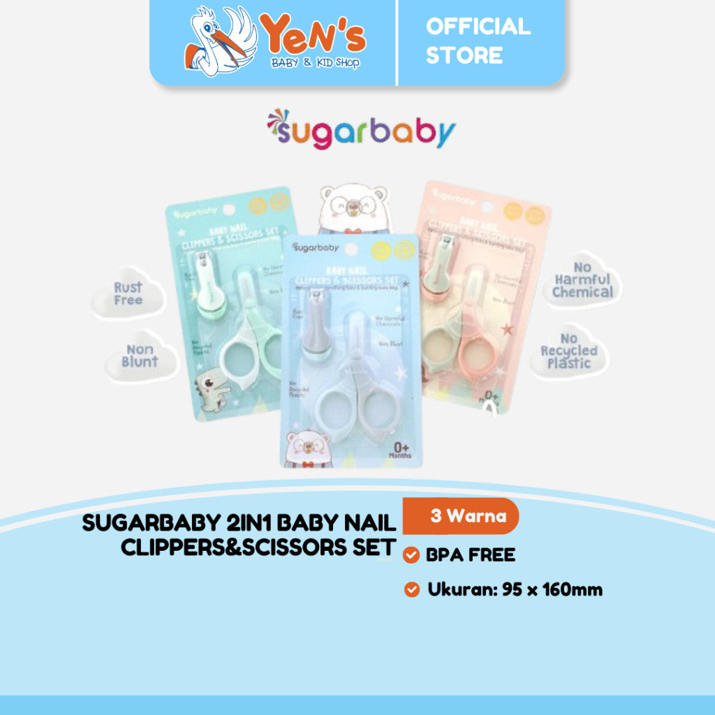 Sugarbaby 2in1 Baby Nail Clippers & Scissors Set / pemotong & gunting kuku