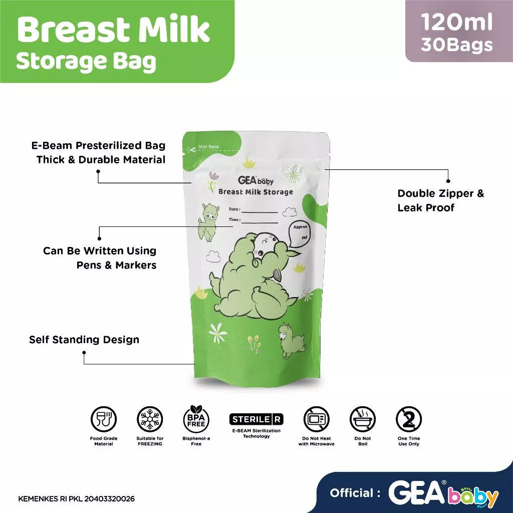 GEA Baby premium breast milk storage bag 120ml  / Kantong Asi Pouch Farmdale Edition