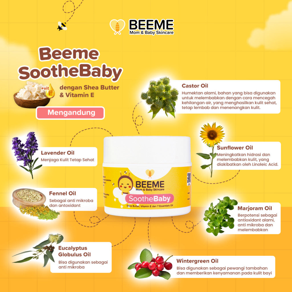 Beeme SootheBaby and SootheKids Balm 15g | Balm Penghangat dan Anti Kolik 0+ Bulan