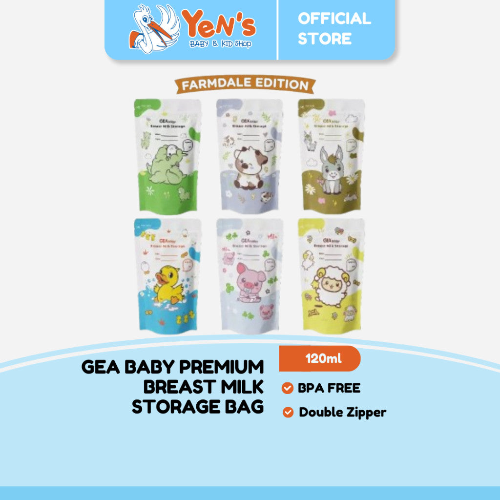 GEA Baby premium breast milk storage bag 120ml  / Kantong Asi Pouch Farmdale Edition